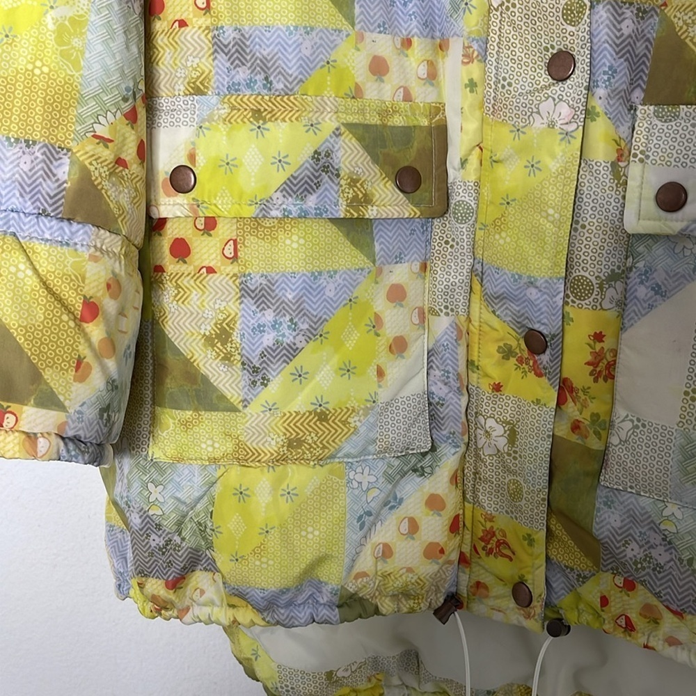 URBAN OUTFITTERS Kit Patchwork Printed Nylon Puffer Jacket Size MEDIUM New - Picture 4 of 9